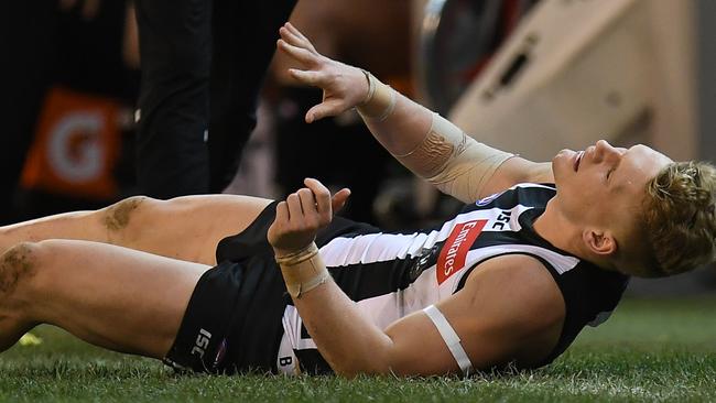 Adam Treloar is hoping to be back for finals. Picture: AAP Images