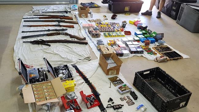 Some of the guns, ammunition and other weapons seized by Strike Force Colenso investigators. Picture: supplied