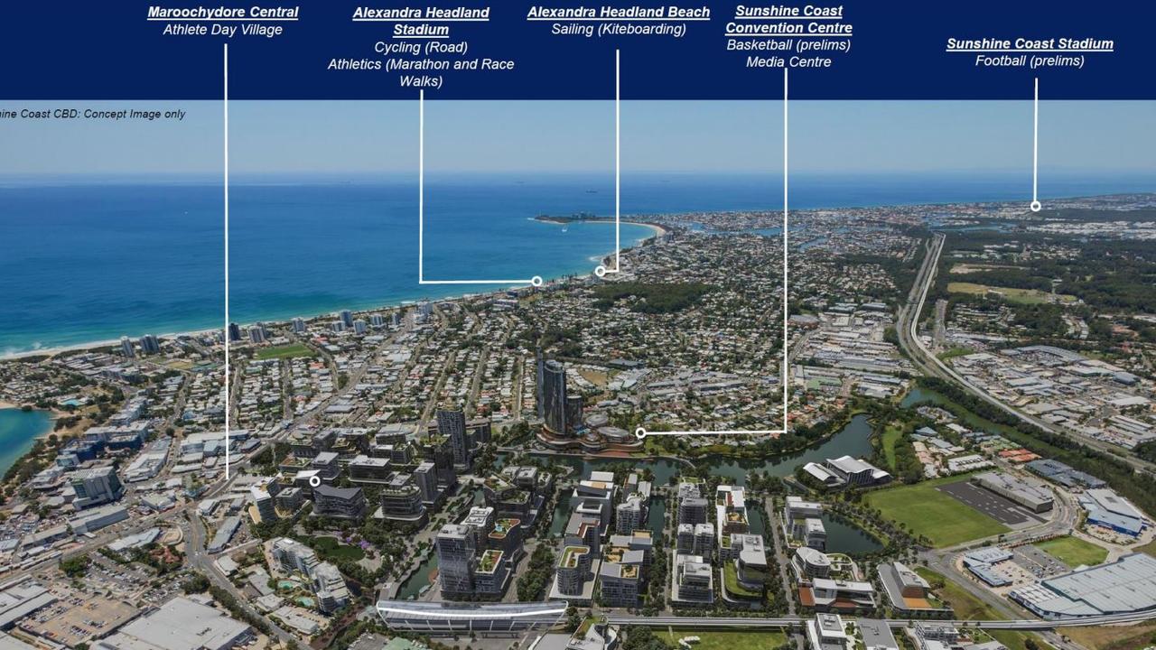 Concept plans for the Coast venues with the Maroochydore CBD.