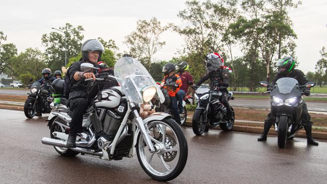 Darwin's motorbike community at the NT Motorcycle Centre to raise money and awareness for the Salvation Army's annual Christmas Toy Ride. Picture: Pema Tamang Pakhrin