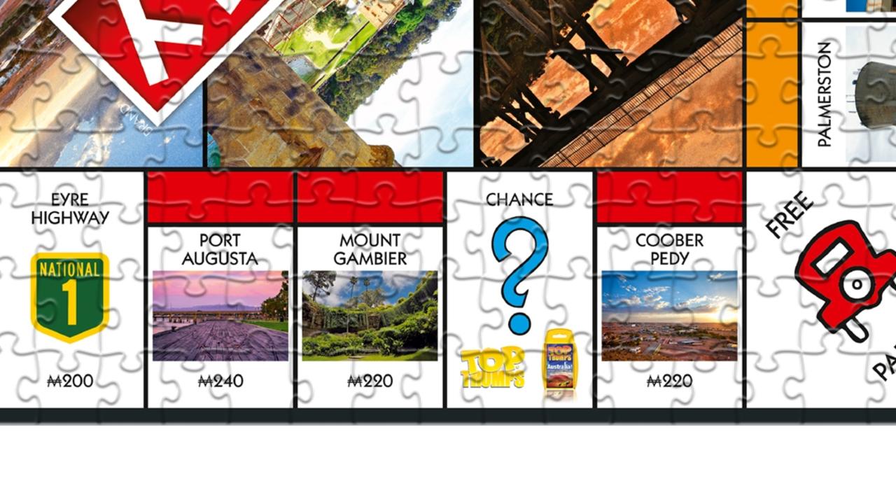 Mount Gambier has replaced Fleet Street in a new version of a classic board game, Australian Community Relief Monopoly, which also comes as a jigsaw puzzle. Picture: Monopoly