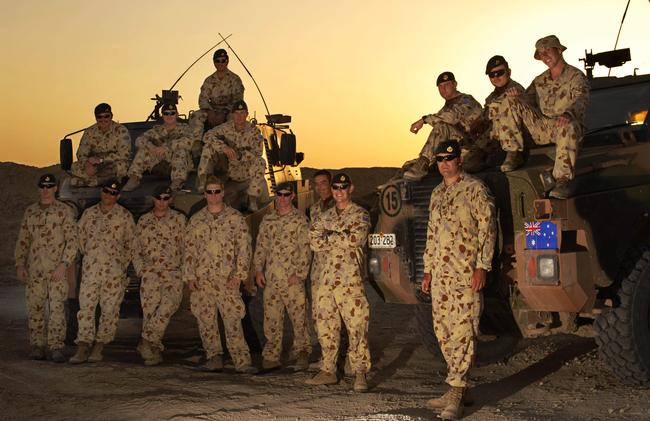 Soldiers from 6RAR who make up the Infantry Mobility Vehicle (IMV) Platoon. Picture: Supplied