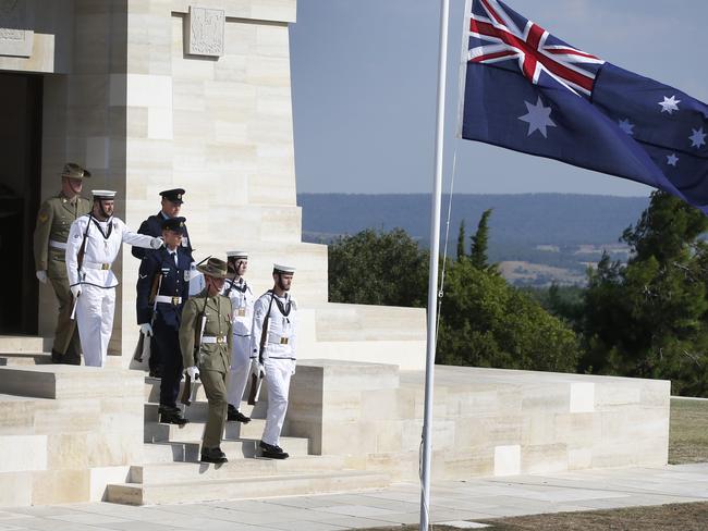 A hundreds years on ... Centenary of Lone Pine Gallipoli ceremony. Picture: David Caird.