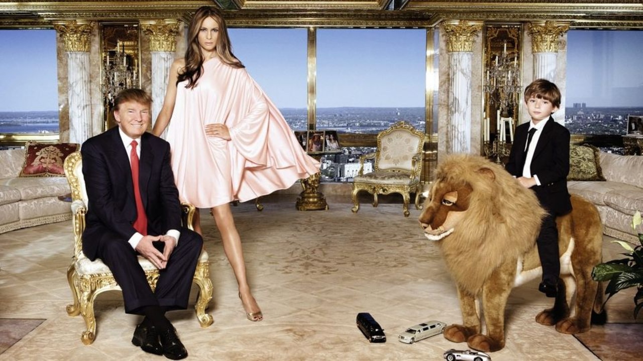 Presented without comment. That's Donald on the left, Melania next to him, and their now much older son Barron sitting on the stuffed lion.