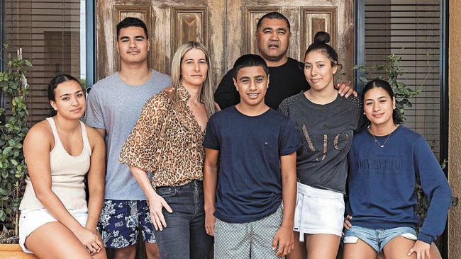 Former rugby union star Toutai Kefu, his wife Rachel and their five children – Joshua, Madison, Olivia, Isaac and Lucia – were all at home when a young gang attempted to rob their home. Picture: David Kelly