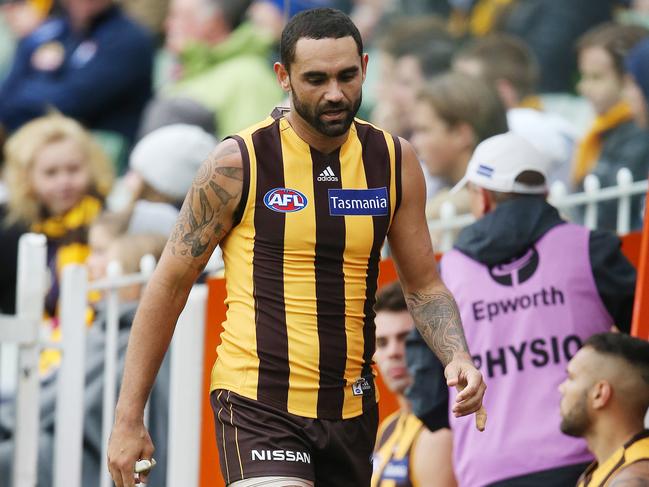 Hawk Shaun Burgoyne missed weeks with a hamstring. Pic: Michael Klein