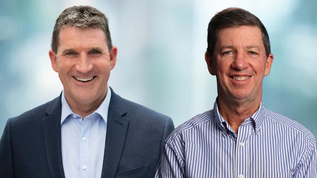 ARN Media chief executive officer Ciaran Davis and Southern Cross Media Group chief executive John Kelly.