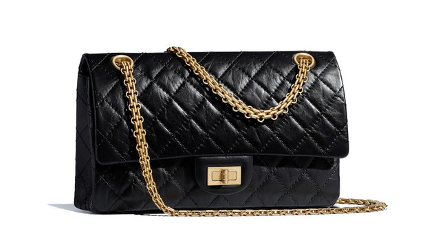 Chanel 2.55 Aged Calfskin &amp; Gold-Tone Metal Handbag, $10,800, chanel.com/au