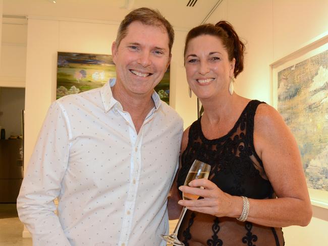 John Spooner and Pam Roberts at Ken Done art exhibition opening at Gallery One, Southport. Picture: Regina King