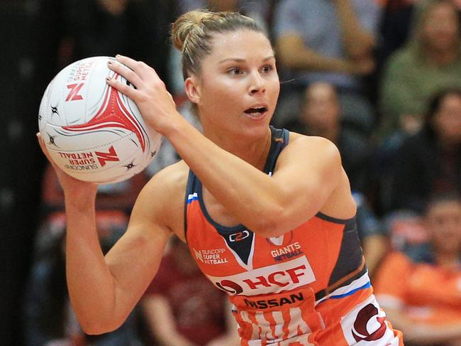 Taylah Davies of the Giants  during the GWS Giants v Queensland Firebirds Super Netball round 13 game at the Sydney Olympic Park Sports Centre. pic Mark Evans