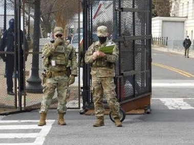 Tens of thousands of National Guard troops are guarding Washington DC. Picture: Nathan Vass/News Corp Australia