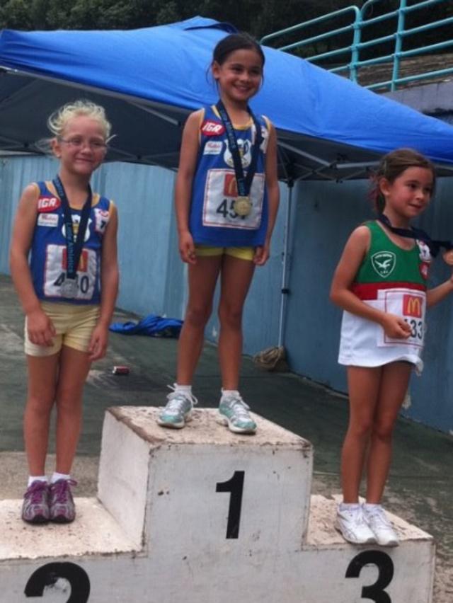 Flashback: Ariana Jamieson on the winner's dais when she was little. Picture: supplied.