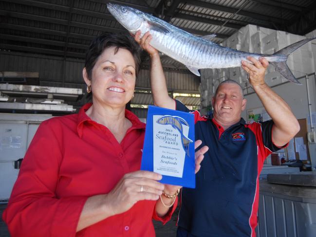 Debbie and Mark Ahern from celebrating their 2013 Queensland Seafood Award. Photo Tony Martin / Daily Mercury