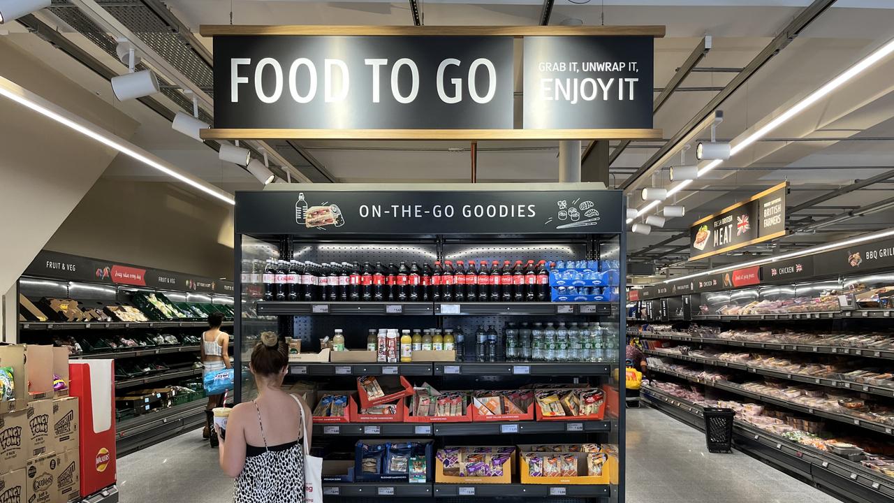 Customers are greeted with a food to go section as they enter. Picture: Benedict Brook/news.com.au.