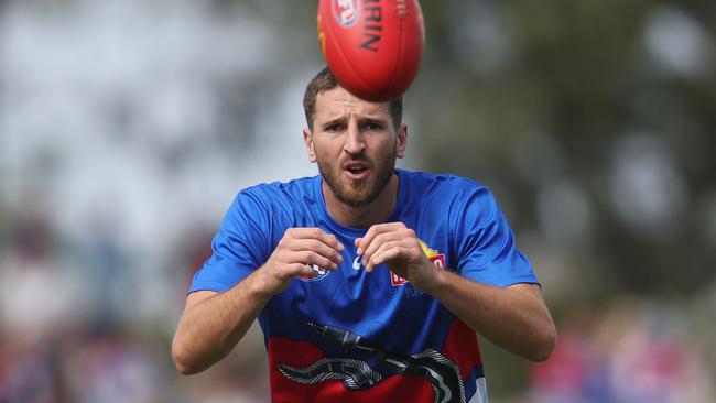 Marcus Bontempelli had a rare quiet game. Picture: Daniel Pockett/Getty Images