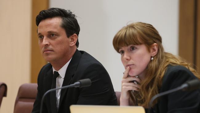 Paul Oosting and Alice Drury from GetUp! in Canberra yesterday.Picture: Kym Smith