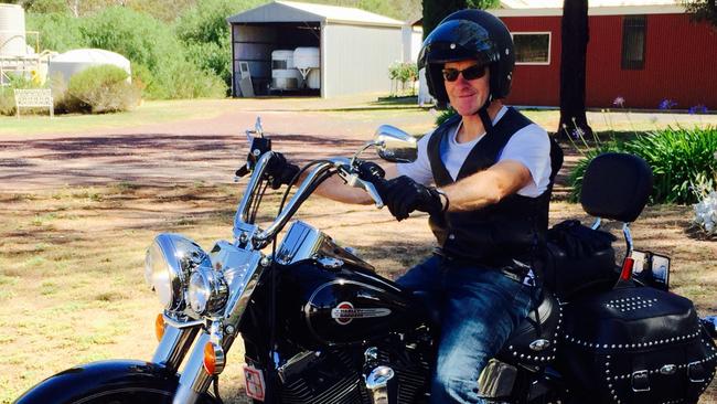 Gavin Lang enjoys cruising around on his new Harley Davidson.