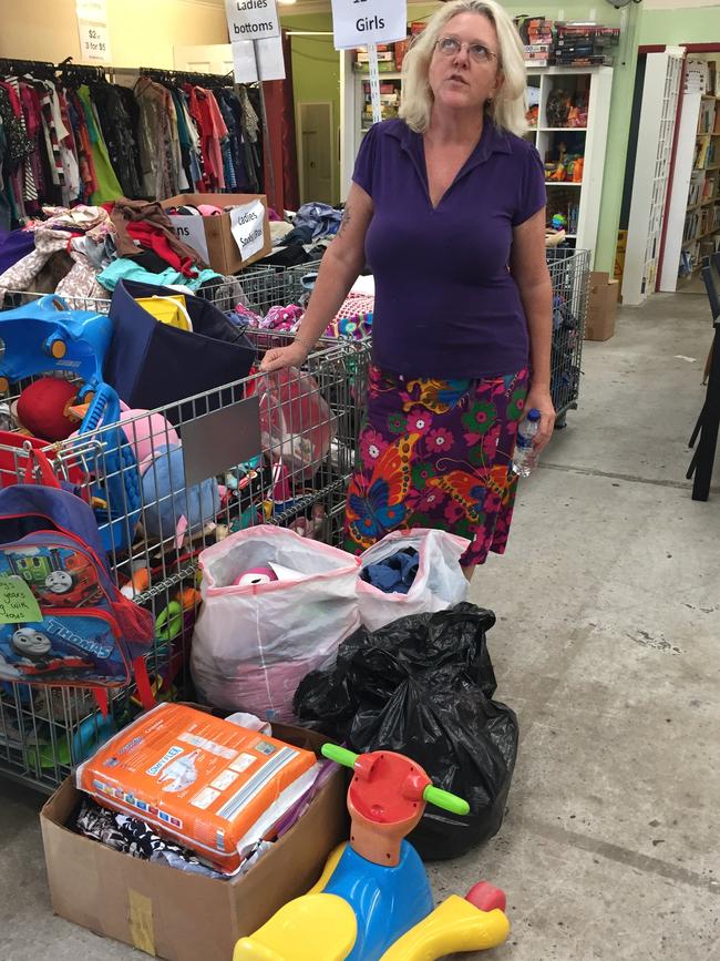 Donna Walker collected supplies for friends who lost everything from The Lifeline Centre in South Lismore.