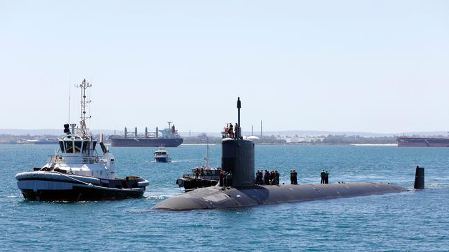 US Navy’s Virginia-class submarine USS Mississippi arrives at Fleet Base West, Rockingham, Western Australia for a routine port visit. PIcture: US Navy