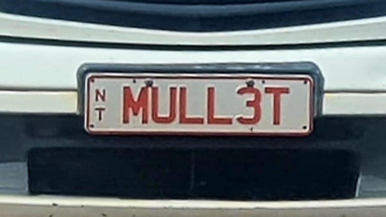 NT funny number plate, MULL3T. Picture: Facebook / Tony Travers