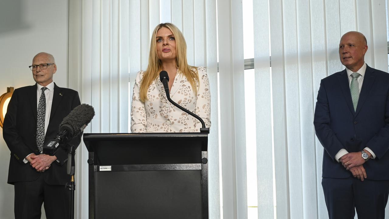 Erin Molan was spotted with the Todd Selby at a book launch for her father Jim Molan Parliament House Canberra. Picture: NCA NewsWire / Martin Ollman