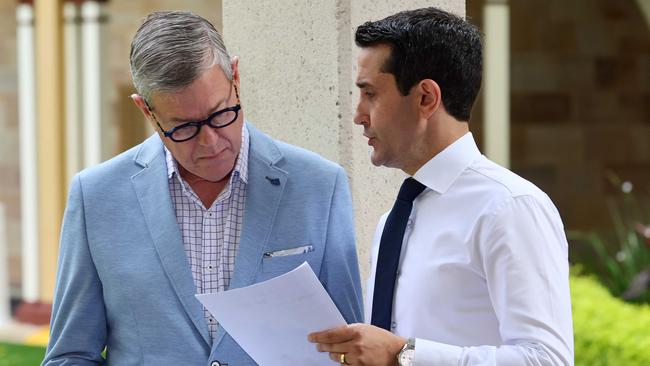 Premier David Crisafulli (right) with Health Minister Tim Nicholls