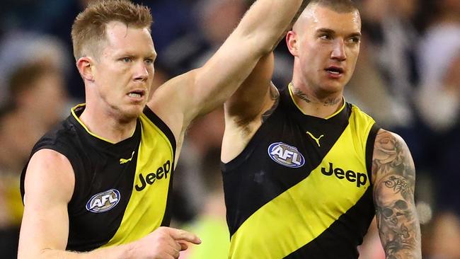 Who could the Tigers least afford to lose — Jack Riewoldt or Dustin Martin? Pic: Getty Images