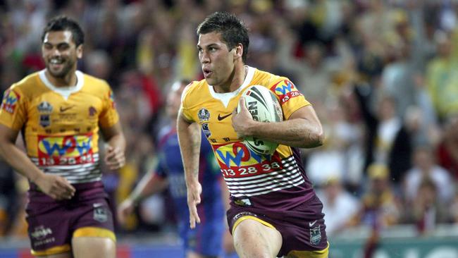 Joel Moon in action for the Broncos in 2008.