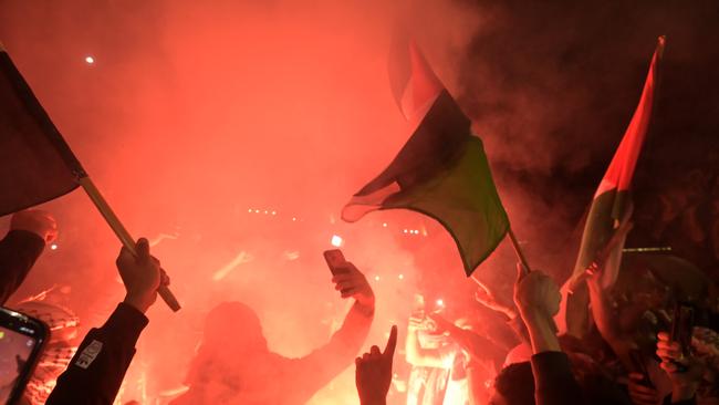 Unsavoury chants were allegedly said at the Opera House in the first pro-Palestine rally. Picture: NCA NewsWire / Jeremy Piper