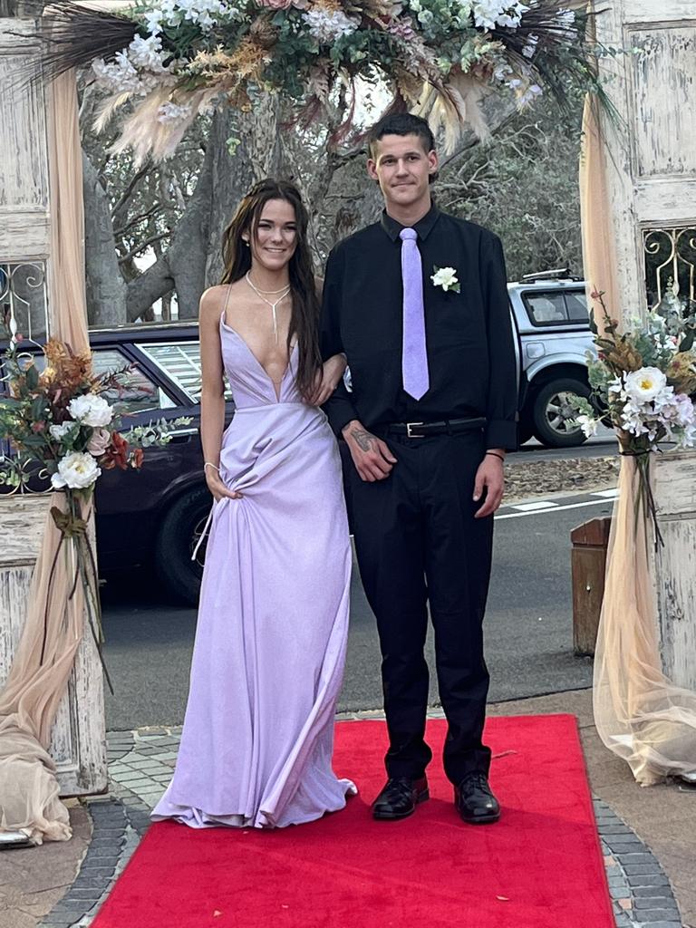 Telise Parry and Kyson Parry arrive at the Hervey Bay State High School formal.
