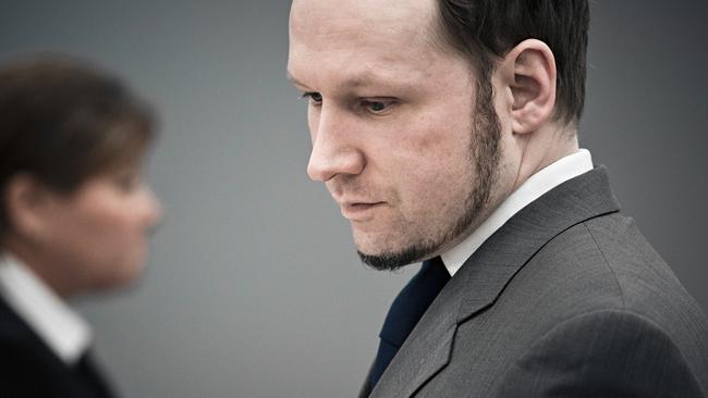 140628 TWAM Oslo, Norway. 6th June 2012 -- Norwegian terrorist and right wing extremist Anders Behring Breivik appears in court during his ten week trial in the Oslo courthouse. -- The trial of terrorist Anders Behring Breivik continues in the Oslo courthouse on its eighth week. Breivik bombed government buildings in Oslo, killing eight, and carried out a mass shooting at a Workers' Youth League-run summer camp, killing 69. Picture: Captioned As