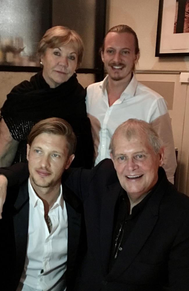 John Farnham with wife Jill and sons Rob and James.