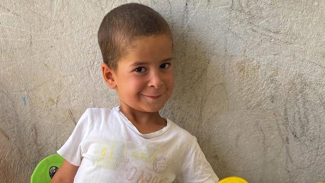 Abdul Rahman, 4, was born in Syria and has been held in secure camps for most of his life. Experts say it is “painfully clear’’ the children in al-Roj are suffering damage to their wellbeing and development. Picture: Ellen Whinnett / The Australian