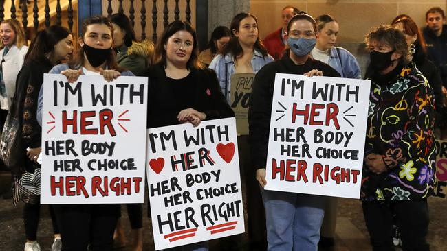 Protesters at King George Square in Brisbane’s CBD. Picture: Josh Woning