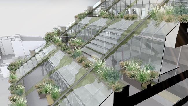 An artist's impression of the rooftop terrace at 85 Macquarie St Parramatta.