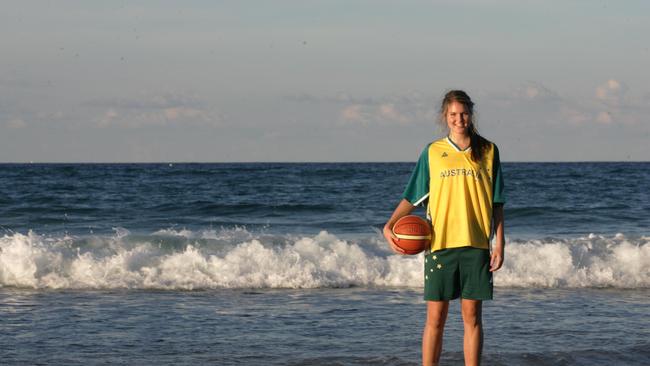  Gretel Tippett aged 14 after she was selected in the Australian under 19 basketball team. 