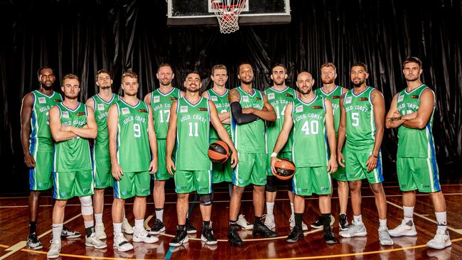 The 2019 Cross Promotions Gold Coast Rollers. Left to right: TJ Diop, Jesse Lomax, Jarryd Eustace, Harry Kerr, Anthony Petrie, Jaze Morris, Nathan Ruprecht, Spencer Parker, Jaydan Tom, Rhys Martin, Thalo Green, LJ Rose, Christian Salecich. Picture supplied.