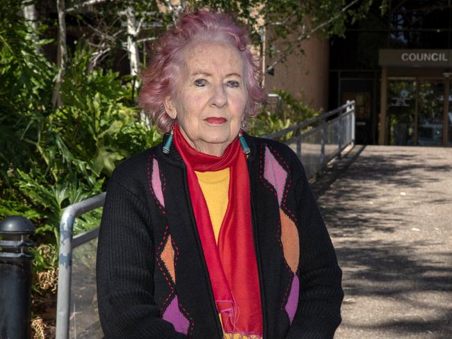 ADELAIDE, SOUTH AUSTRALIA - Advertiser Photos NOVEMBER 8, 2024: Mary Kolusniewski an Unley Council resident has been banned from council meetings for 12 months due to her disruptive behaviour. Mary outside Unley council buildings today. Picture Emma Brasier