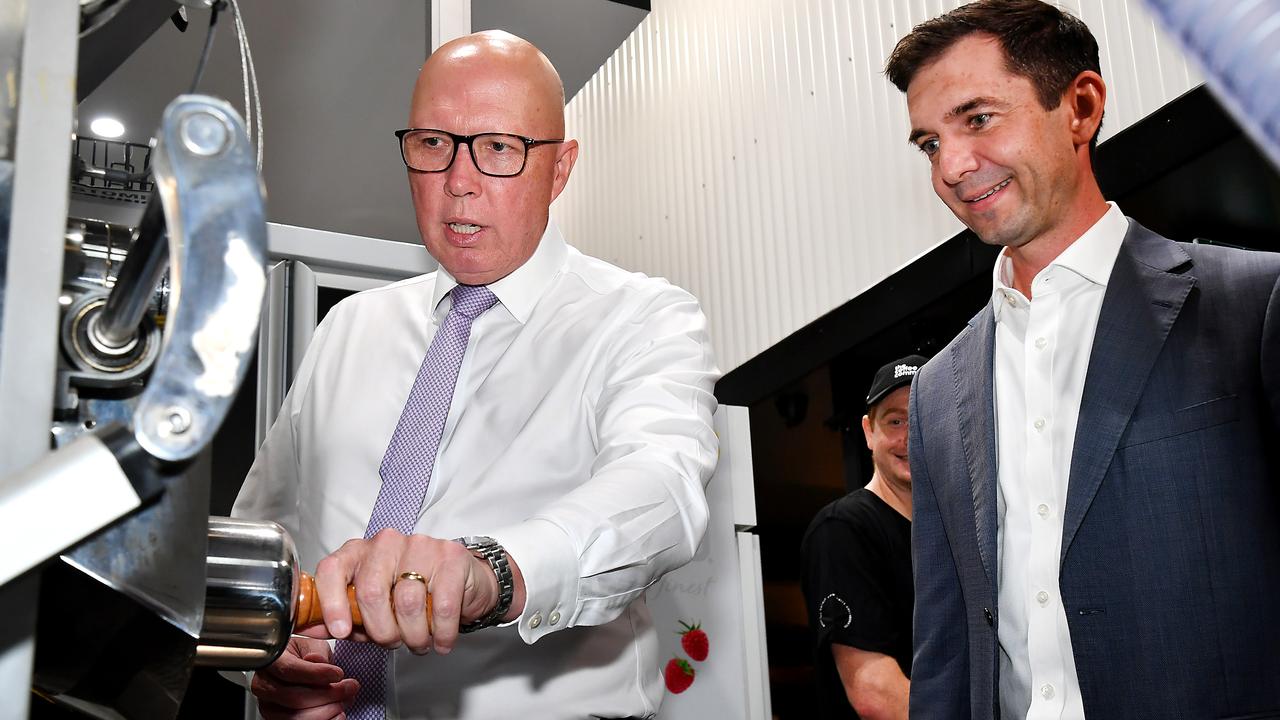 Perhaps unsurprisingly, there were no photos of Mr Dutton reaping the spoils of his labour. Picture: NewsWire/ John Gass