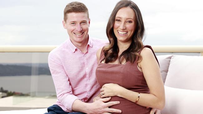 With a mortgage to pay, Katelyn Mallyon has told her fiance, jockey James McDonald, not to miss a ride in the Melbourne Cup for the birth of their first child. Picture: Tim Hunter.