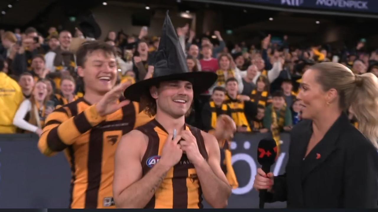 Jack Ginnivan celebrates with the 'Wizard'.