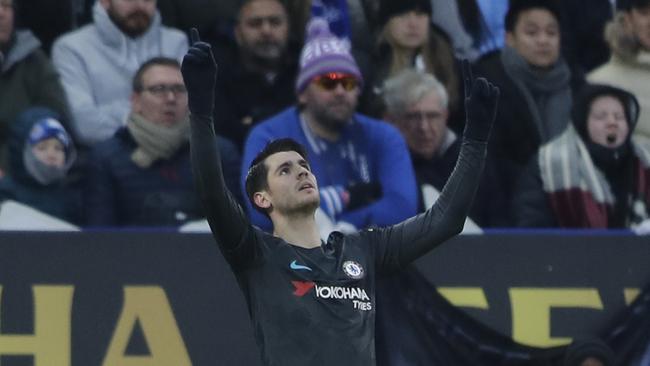Chelsea's Alvaro Morata celebrates after scoring his side's opening goal