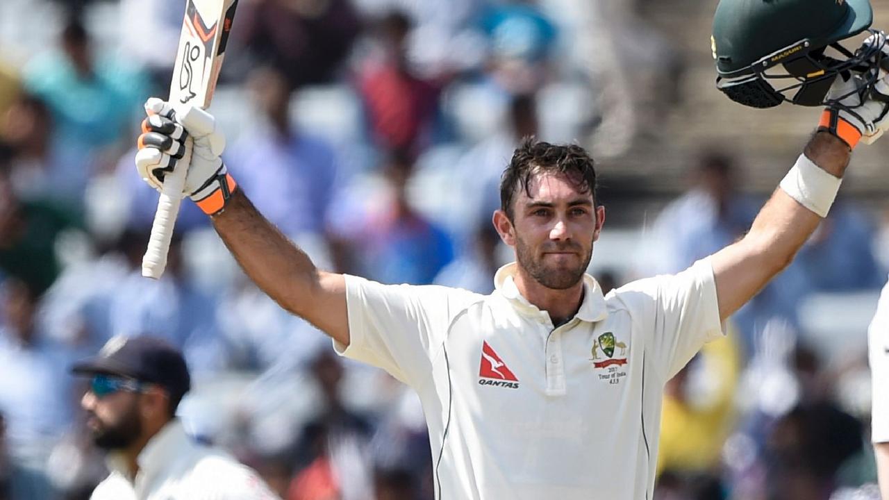 Glenn Maxwell made a Test century in India in 2017. Picture: AFP Photo / Sajjad Hussain