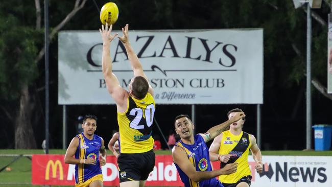 The Nightcliff Tigers won against the Wanderers in Round 3 of the NTFL Men's Premier League. Picture: Celina Whan/AFLNT Media