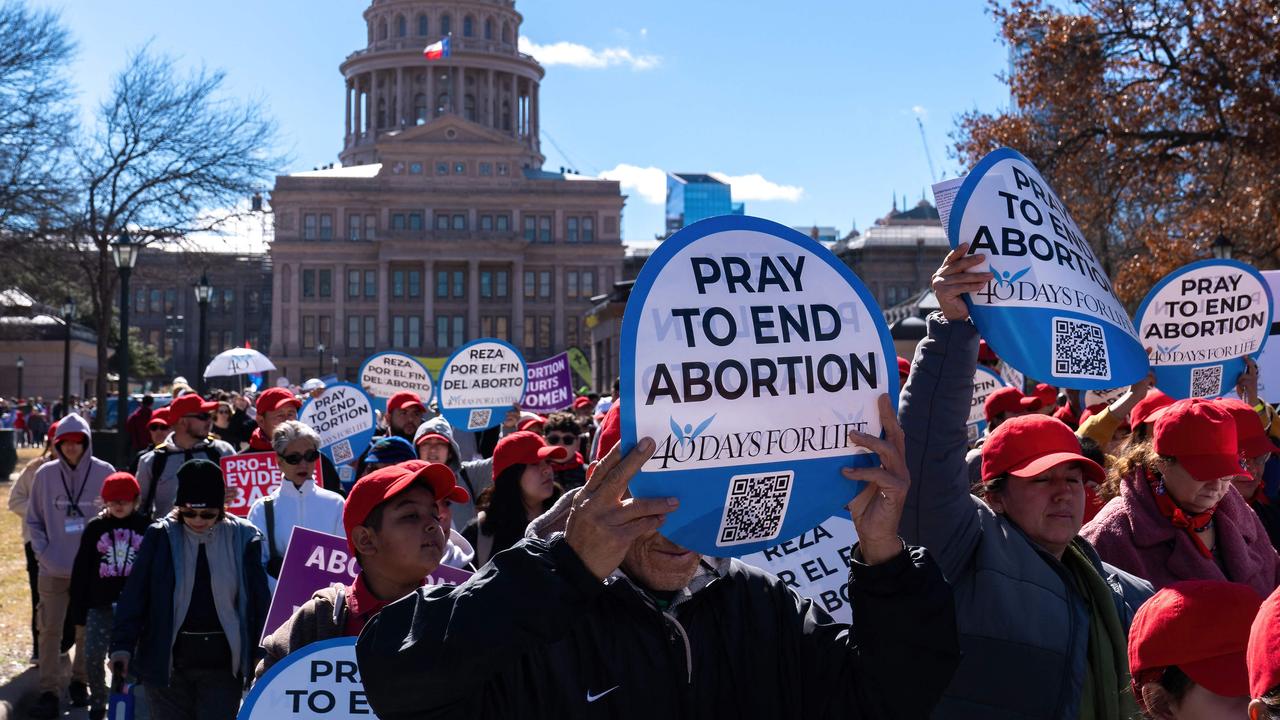 Pro-life support is dwarfed by pro-choice support across much of the US. Picture: AFP