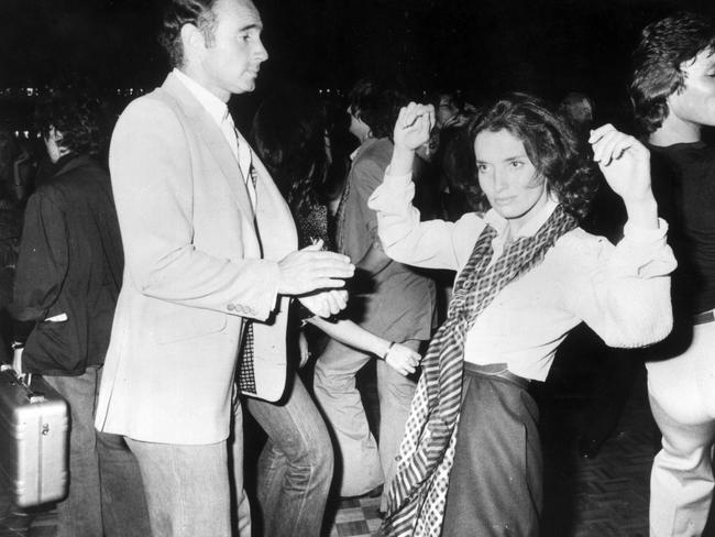 15Apr98 Margaret Trudeau swings to the music at the New York Studio 54 disco in the late 1970's. f/l