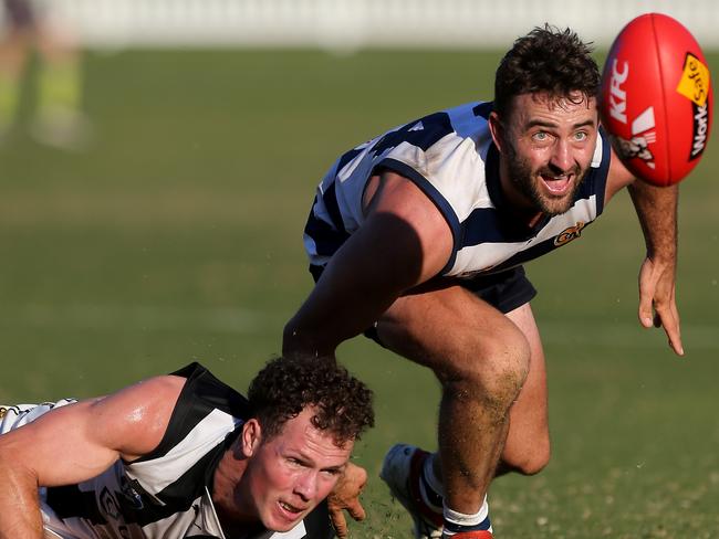 Yarrawonga’s Willie Wheeler has eyes only for the ball. Picture: Yuri Kouzmin