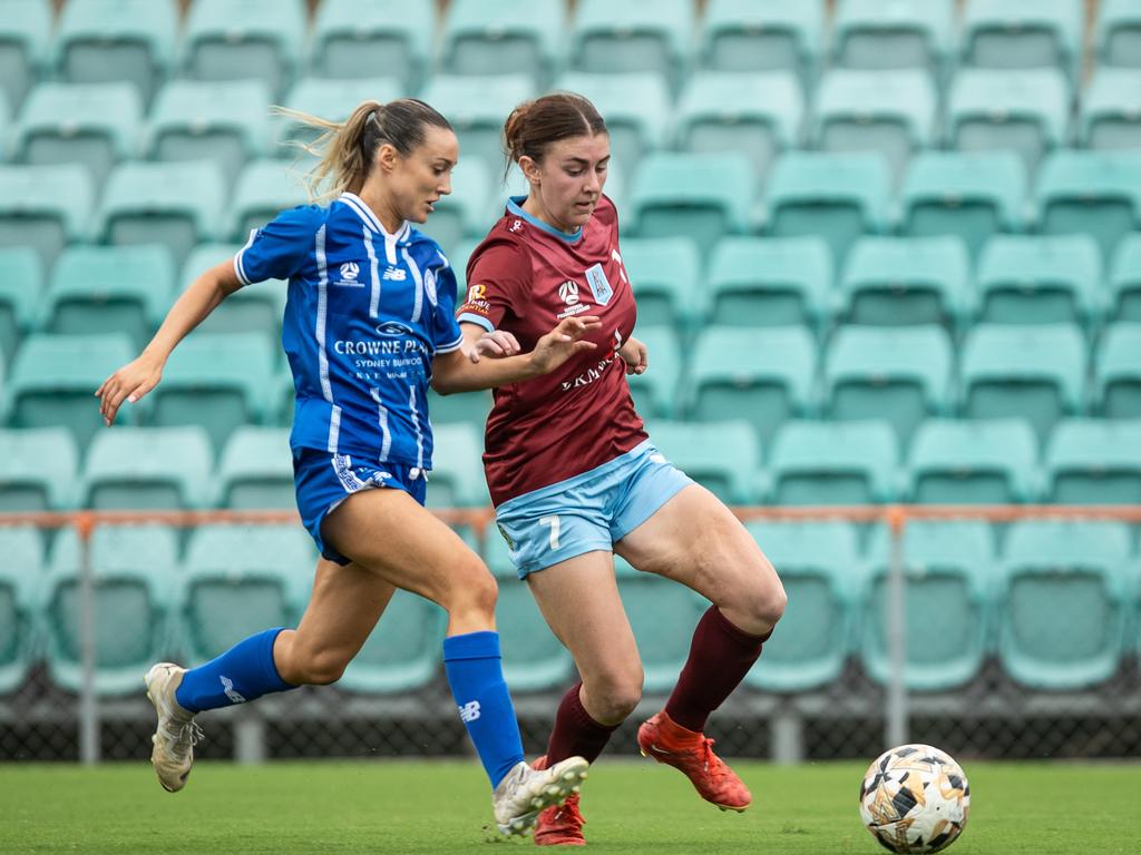 Charlotte Lancaster controlling the ball for APIA. Picture: Julian Andrews