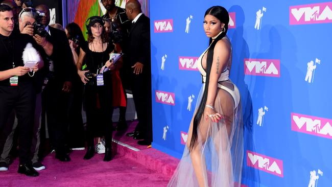 Nicki Minaj attends the 2018 MTV Video Music Awards at Radio City Music Hall on August 20, 2018 in New York City. Jamie McCarthy/Getty Images/AFP == FOR NEWSPAPERS, INTERNET, TELCOS &amp; TELEVISION USE ONLY ==