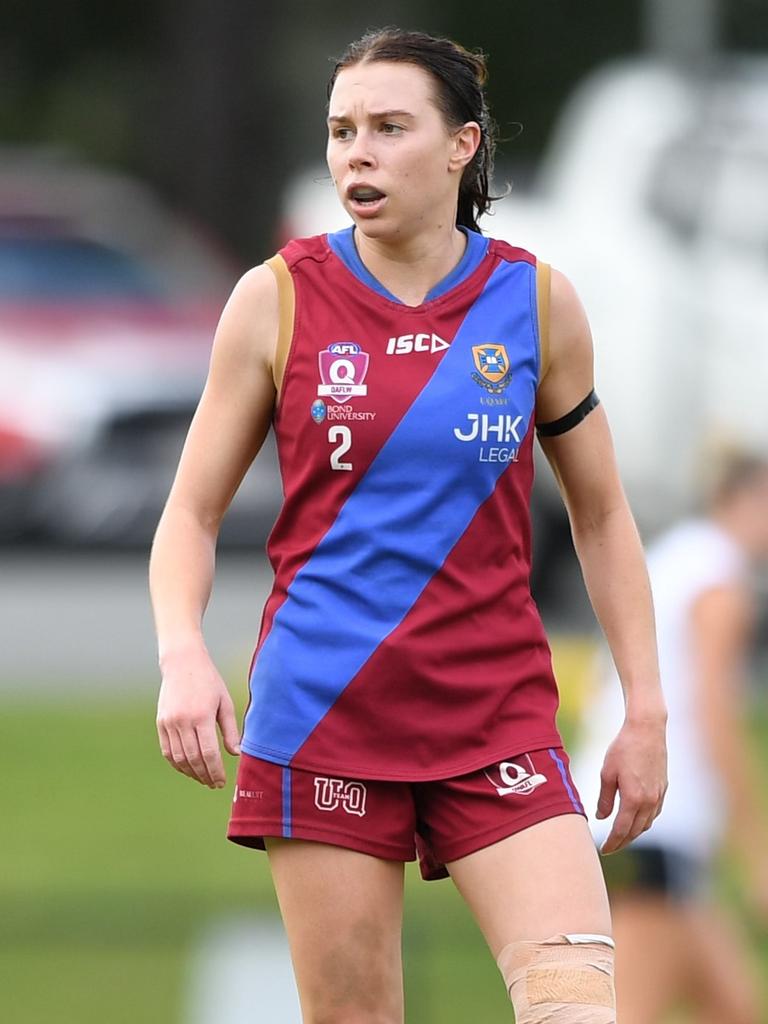 University of Queensland Red Lions QAFLW player Jane Childes in action. Picture: Highflyer Images.